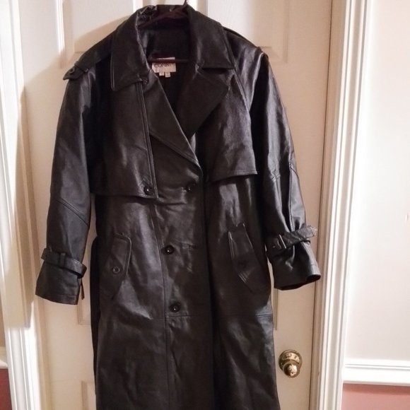 COMINT Leather Trench Coat